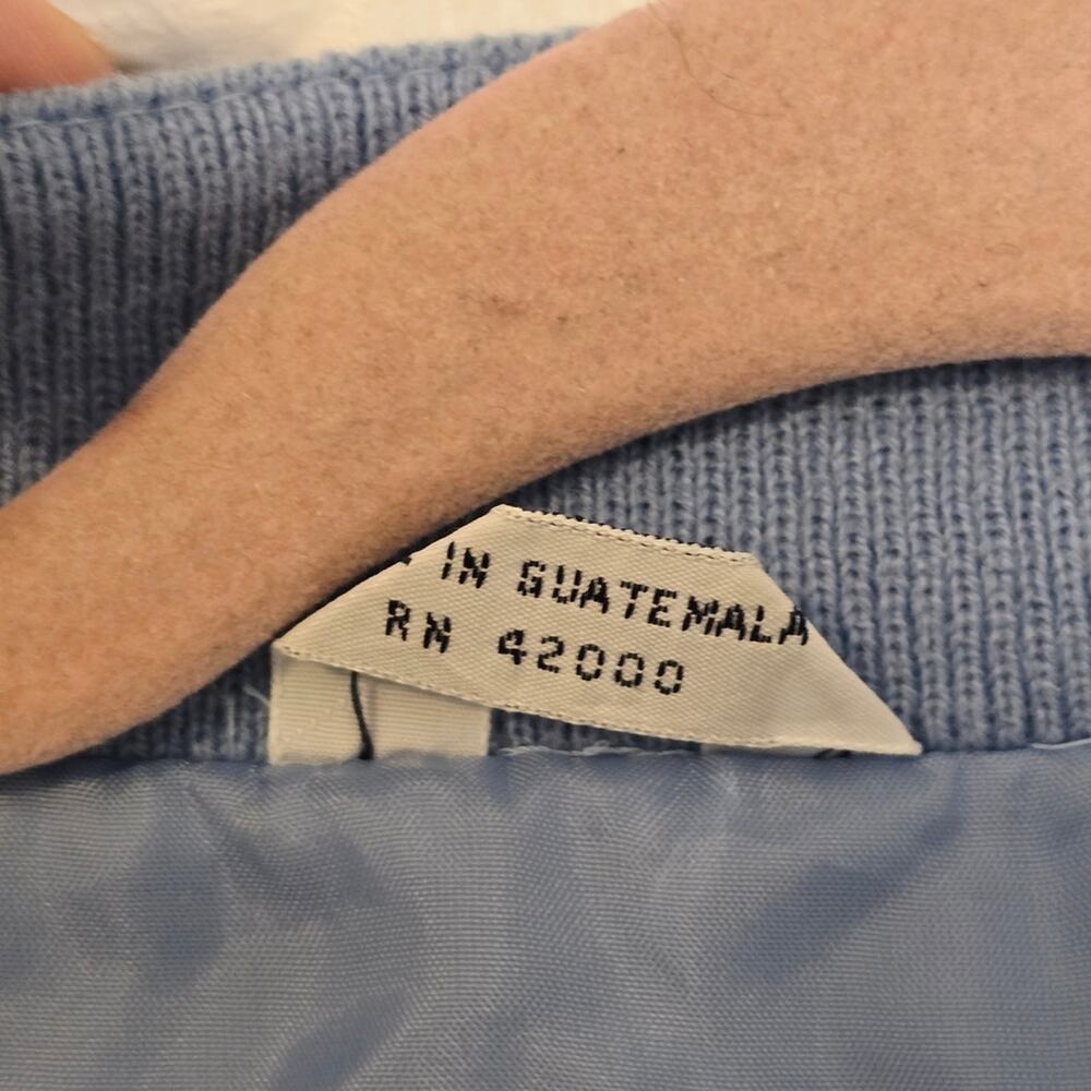 VTG Knightsbridge Men’s Light Blue Windbreaker Bomber Jacket L Retro Sportwear - Picture 3 of 6